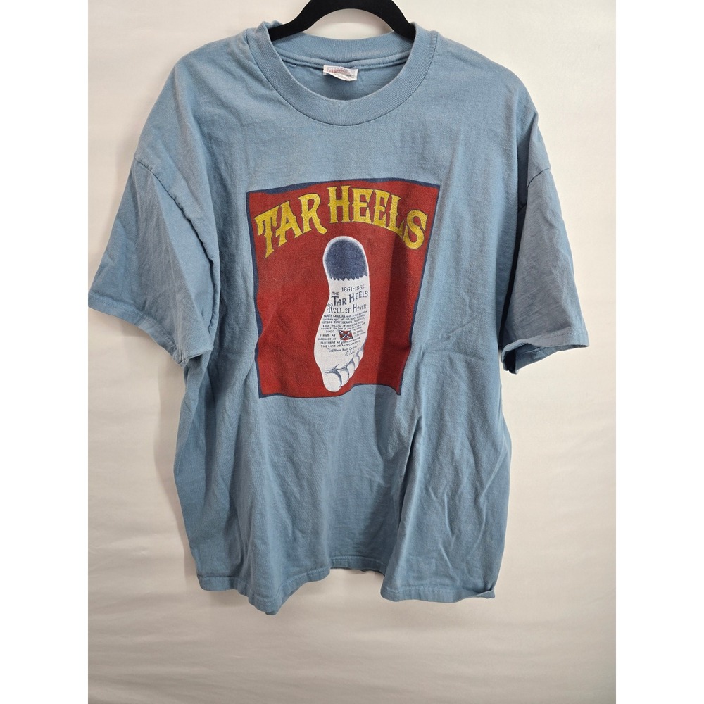 Vintage Hanes Beefy-T Tar Heels Roll of Honor Graphic T-Shirt Blue XXL 1861-1865